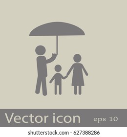Flat icon family. Under the protection.