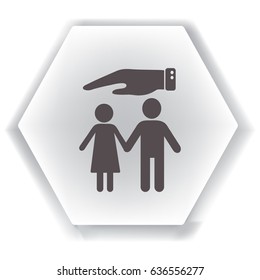 Flat icon family. Under the protection.