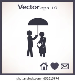 Flat icon family. Under the protection.