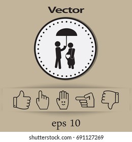 Flat icon family. Under the protection.