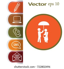 Flat icon family. Under the protection.