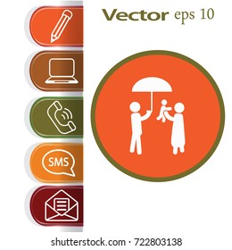 Flat icon family. Under the protection.