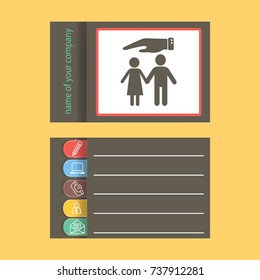 Flat icon family. Under the protection.