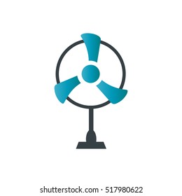 Flat Icon Fan Design Template Elements Blue