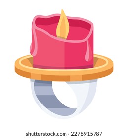 Flat icon of a fantasy ring 