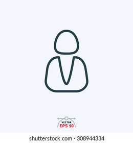 Flat icon of femail user.