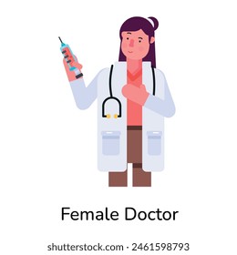 Here’s a flat icon of a female doctor 