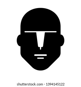 Flat icon of female human head. Vector illustration.