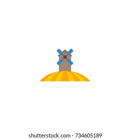 Flat Icon Field Element. Vector Illustration Of Flat Icon Agriculture Isolated On Clean Background. Can Be Used As Agriculture, Field And Mill Symbols.