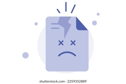Flat icon File Broken Or Not Found