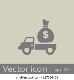 Icono plano. Entrega de Finanzas.