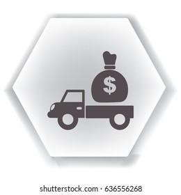 Icono plano. Entrega de Finanzas.