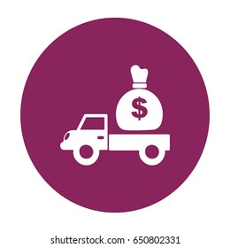 Icono plano. Entrega de Finanzas.