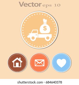Flat icon. Finance Delivery.