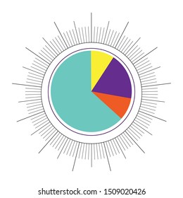 Flat icon of finance graph