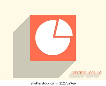 Flat icon of finance graph