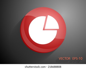 Flat icon of finance graph