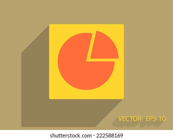 Flat icon of finance graph