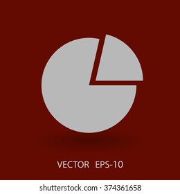 Flat icon of finance graph