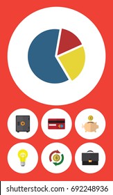 Flat Icon Finance Set Of Money Box, Graph, Payment And Other Vector Objects. Also Includes Box, Portfolio, Idea Elements.