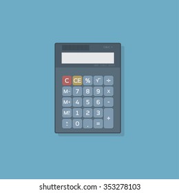 Flat icon of financial calculator. Buttons with rounded corners.
