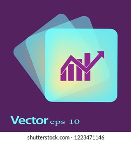 Icono plano. Gráfico financiero