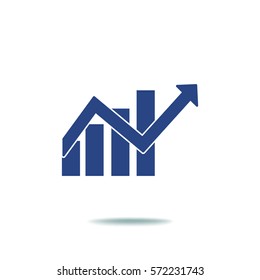 Flat icon. Financial graph
