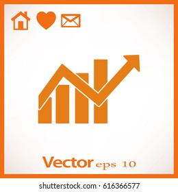 Flat icon. Financial graph