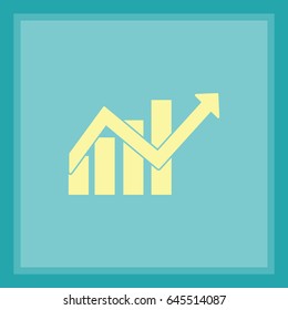 Flat icon. Financial graph