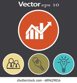 Icono plano. Gráfico financiero