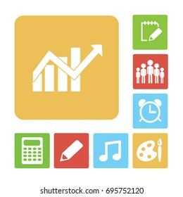 Flat icon. Financial graph