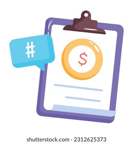 Flat icon of financial statement 