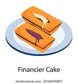 Here’s a flat icon of financier cake