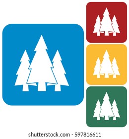 flat icon  Fir Trees 