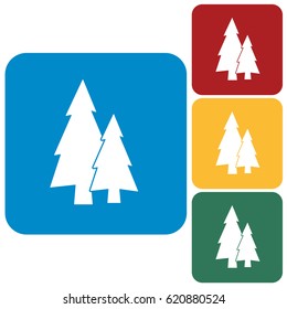 flat icon  Fir Trees 