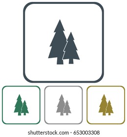 flat icon  Fir Trees 