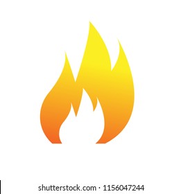 Flat icon fire isolated on white background. Vector illustration.