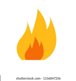 Flat icon fire isolated on white background. Vector illustration.