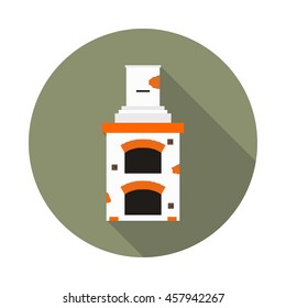 flat icon fireplace brick oven in vector format eps10