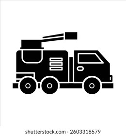 Flat Icon Firetruck Emergency Fire Engine Modern, Stylish and Editable Vector Illustration For Transportation and Vehicle Design
