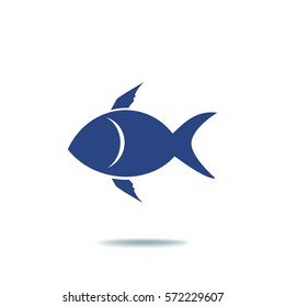 Flat icon. A fish.