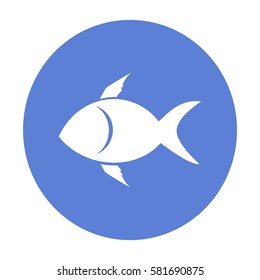 Flat icon. A fish.
