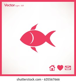 Flat icon. A fish.