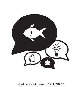 Flat icon. A fish.