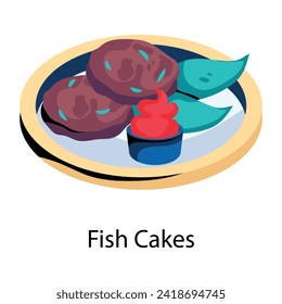 Here’s a flat icon of fish cakes 