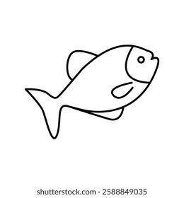 Flat icon of fish on white background