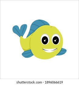 Fisch-Wassertiere mit Flachsymbol