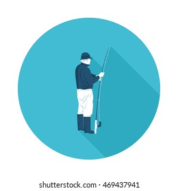 flat icon fisherman in vector format eps10