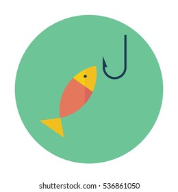 flat icon of fishing, for web design, mobile and logo