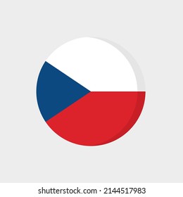 Indicador de icono plano de la república checa en símbolo circular aislado en fondo blanco. Ilustración vectorial.